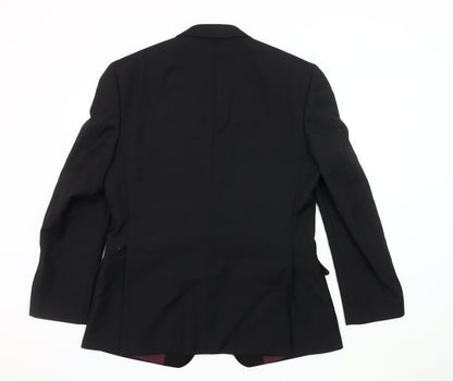 Executex Men's Black Blazer Jacket 40R Notch Lapel