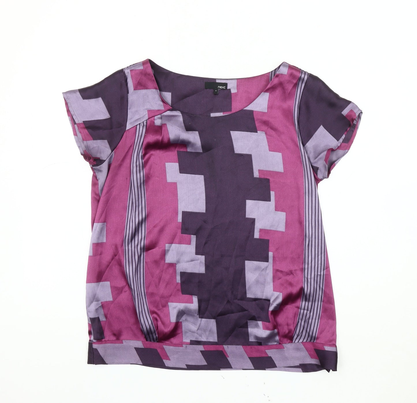 Next Women's Geometric Short Sleeve Top - Size 14