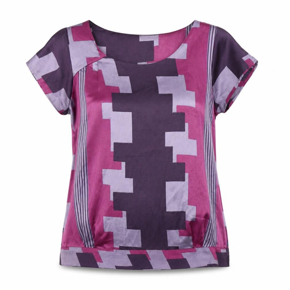 Next Women's Geometric Short Sleeve Top - Size 14