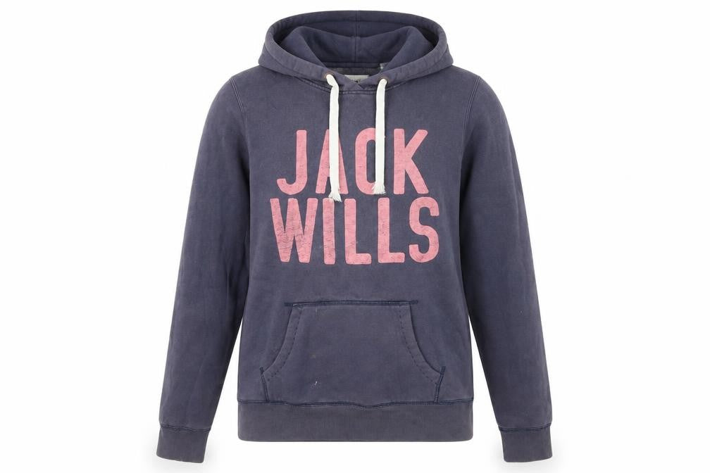 Jack Wills Women's Blue Hoodie, Size 12, Logo Accent