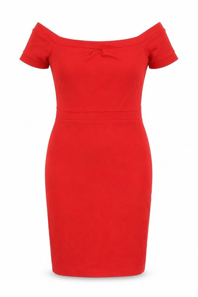 Next Women's Red Sheath Off-Shoulder Dress