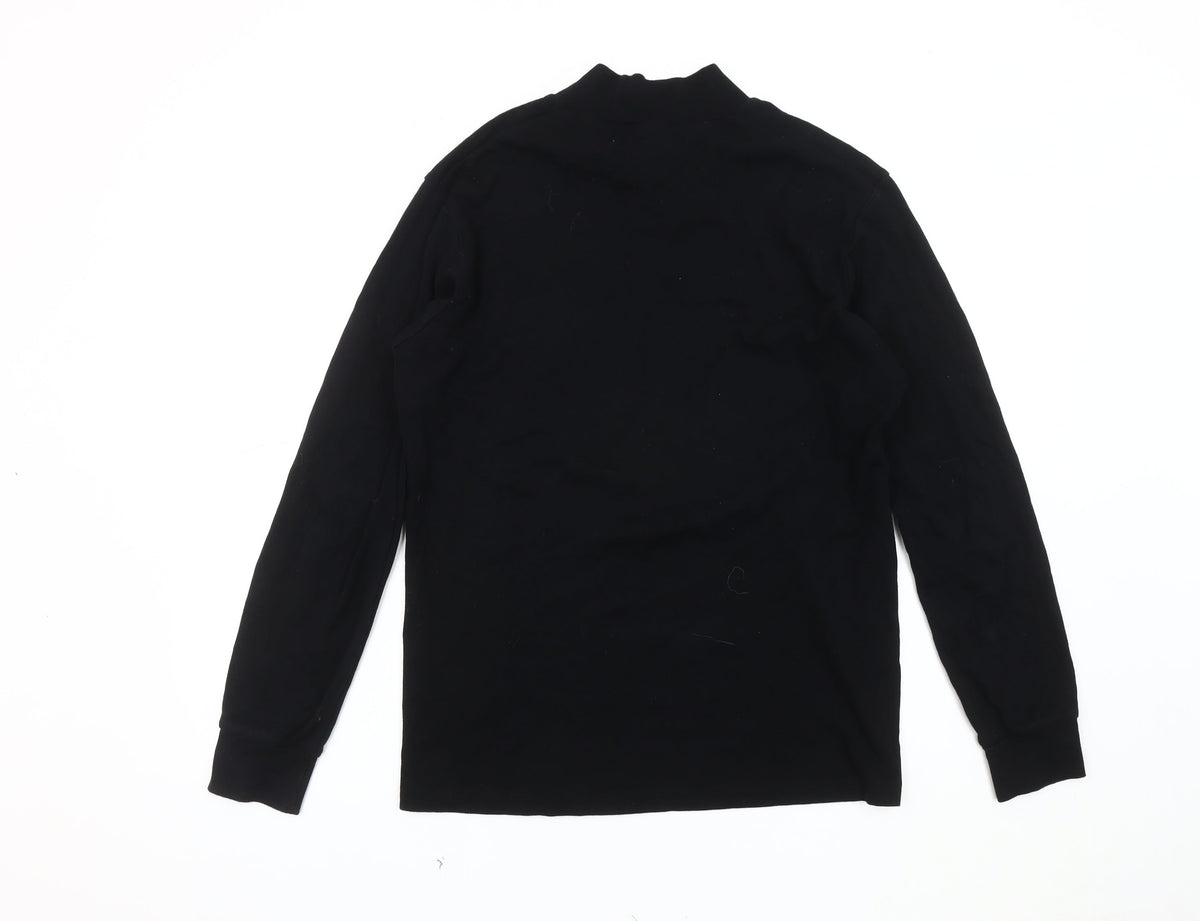 Uniqlo Black Mock Neck Jersey Top M Unisex Adults Casual