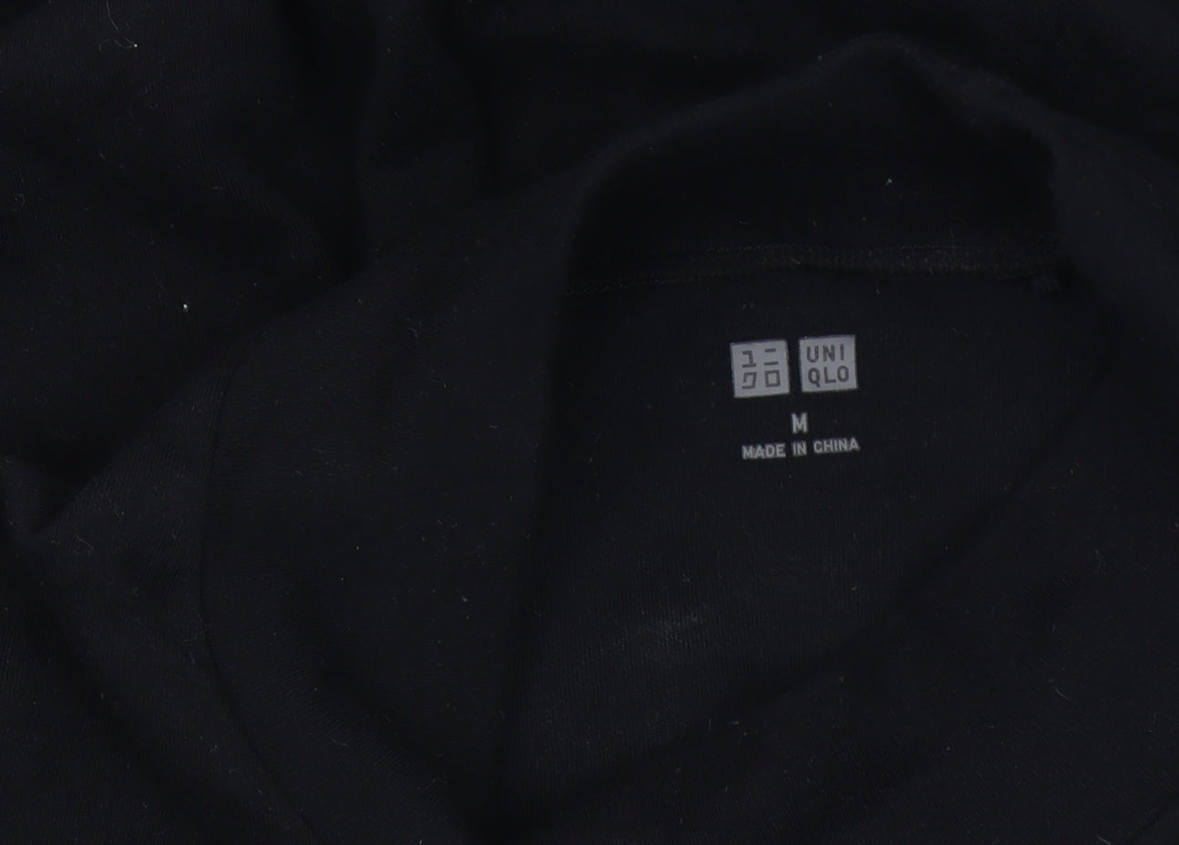 Uniqlo Black Mock Neck Jersey Top M Unisex Adults Casual