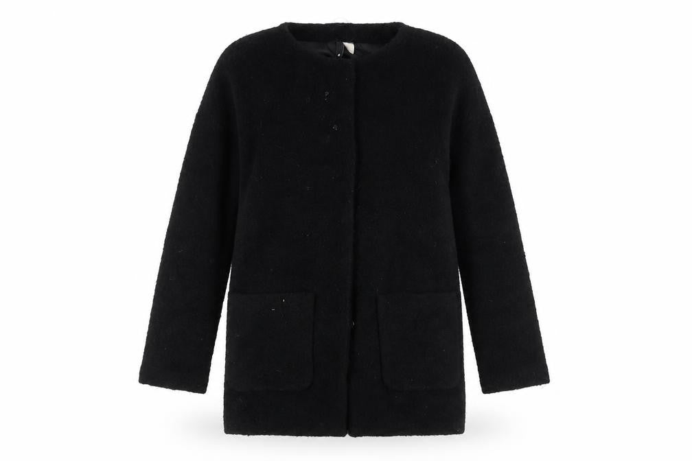 H&M Black Women's Mid-Length Wool Coat Size 4