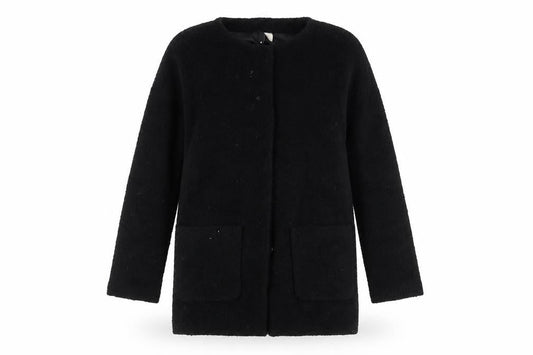 H&M Black Women's Mid-Length Wool Coat Size 4