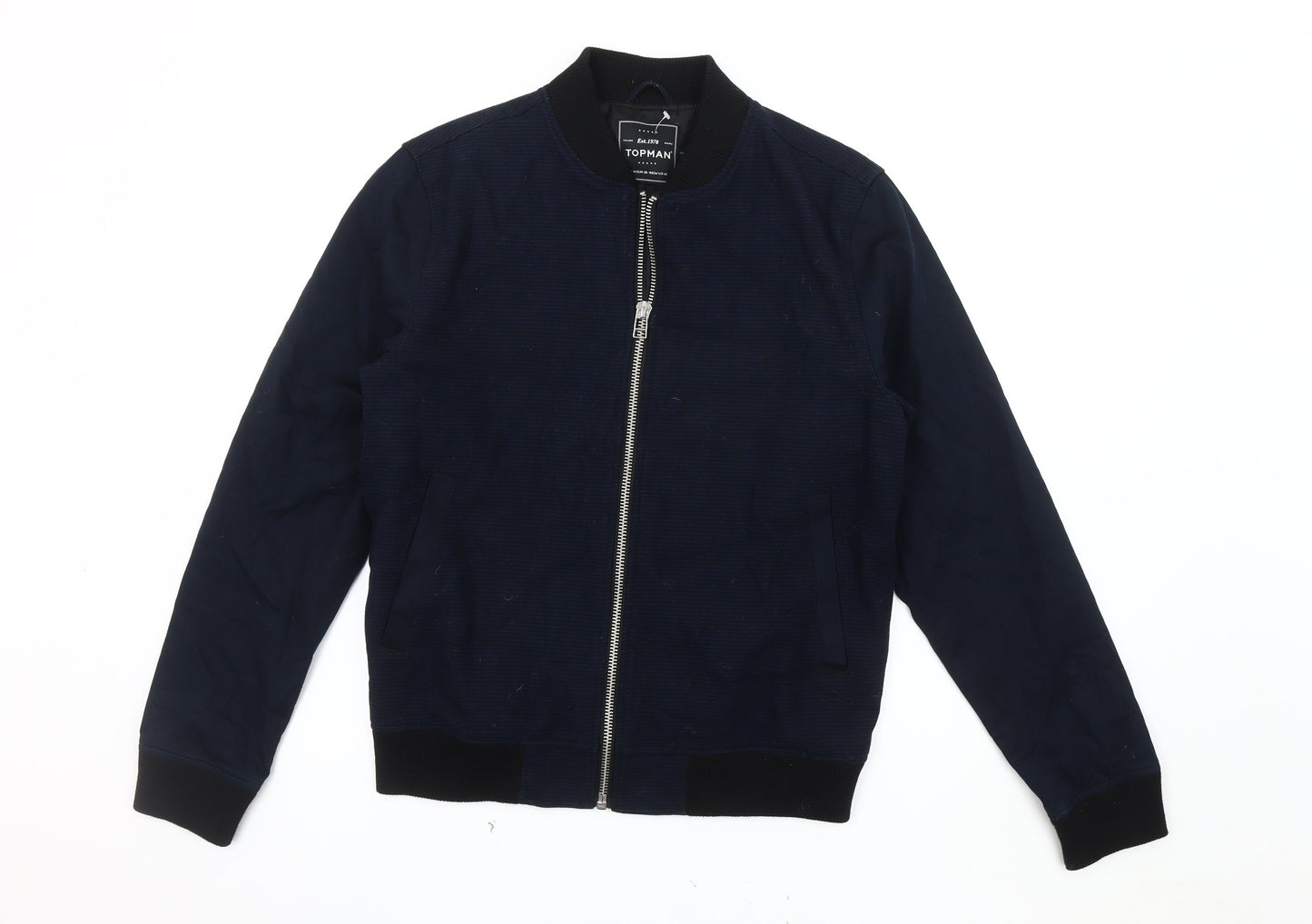 Topman Men's Blue Bomber Jacket M Cotton Casual 96cm-101cm