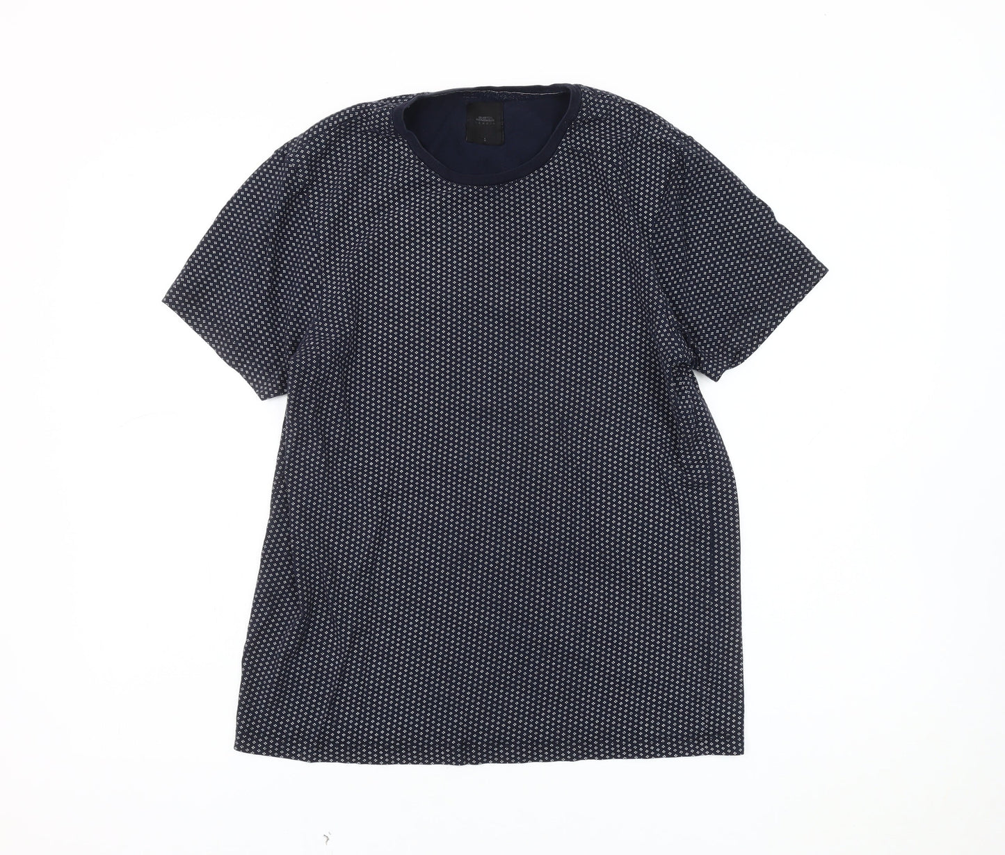 Burton Menswear London Men's Blue Geometric T-Shirt, Size S
