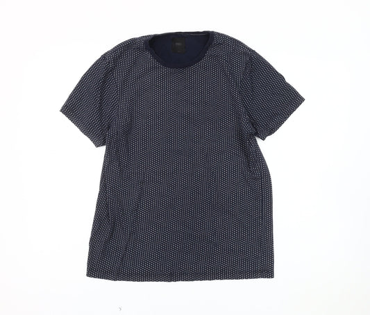 Burton Menswear London Men's Blue Geometric T-Shirt, Size S