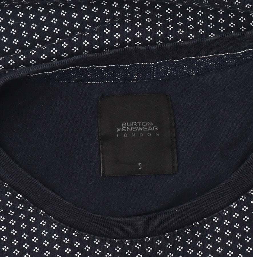 Burton Menswear London Men's Blue Geometric T-Shirt, Size S