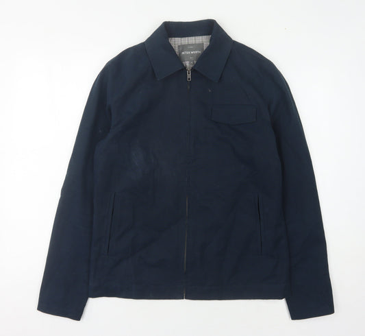 Peter Werth Men's Blue Cotton Jacket, Size S, Basic Style