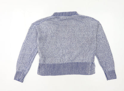 Back view of J.Crew Women's Blue Pullover Sweater, size S