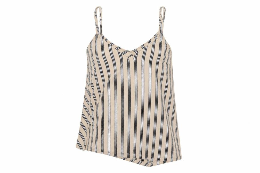 Pull&Bear Women's Beige Striped Camisole Tank - Size S