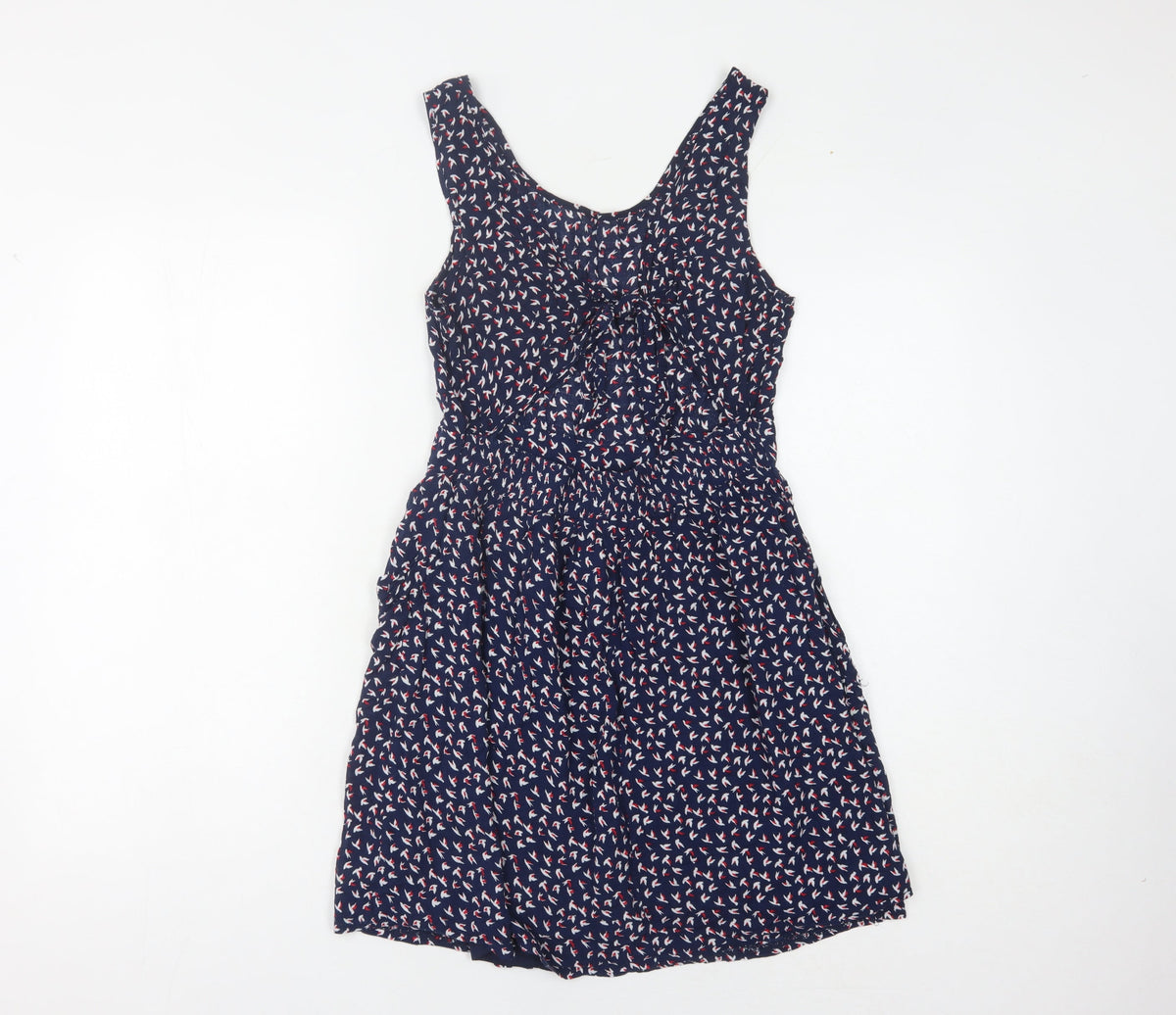 Pussycat London Women's Blue V-Neck Fit & Flare Dress XS