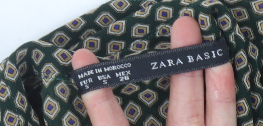 Zara Basic Womens Green Button-Up Shirt UK 6