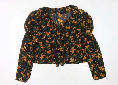 Nasty Gal Women's Multicoloured Floral Blouse Size 12