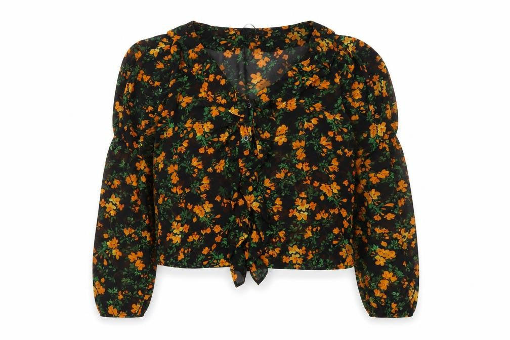 Nasty Gal Women's Multicoloured Floral Blouse Size 12