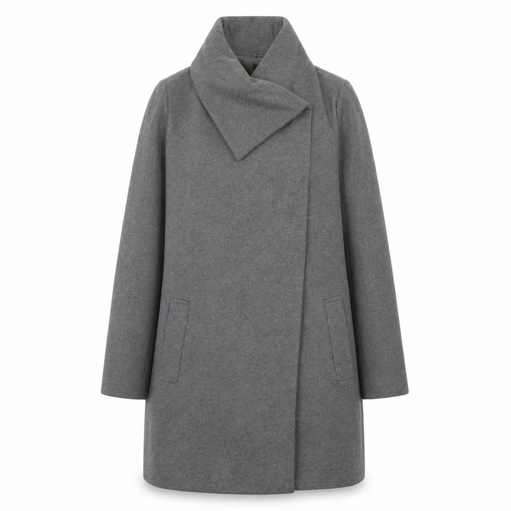 Stile Benetton Women's Grey Wool Blend Overcoat Size 14