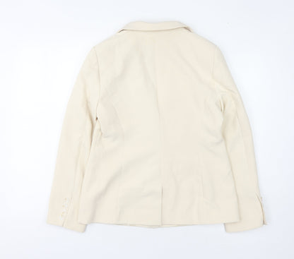 Back view of Miss Selfridge Women's Ivory Blazer, size 10, Lined Slim Fit