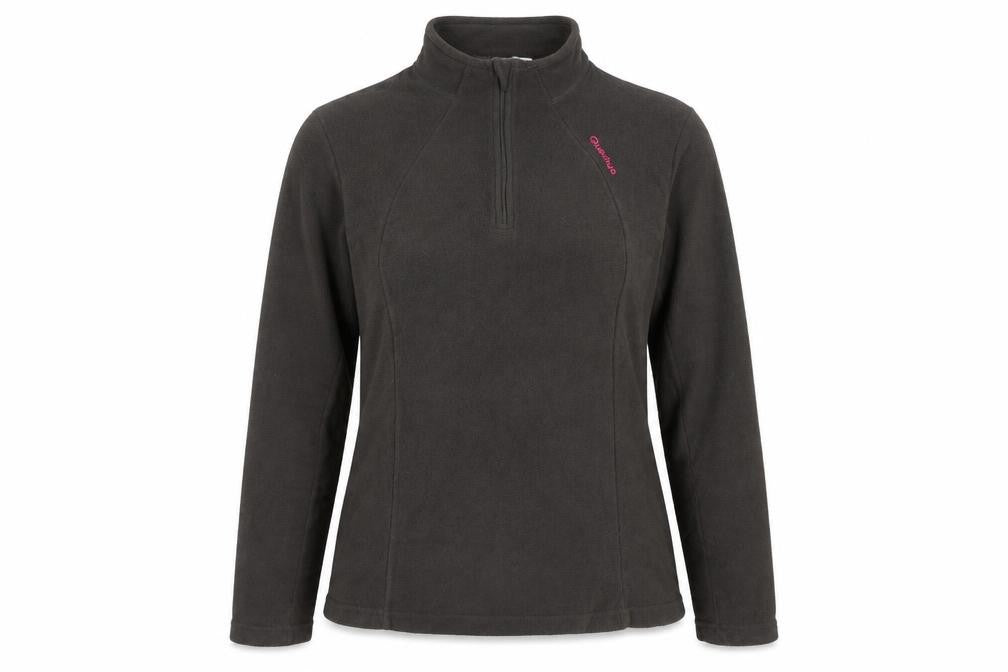Quechua Women's Grey 1/4 Zip Fleece Sweatshirt Size 12