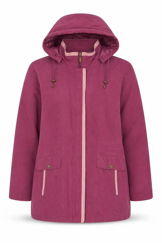 Bonmarché Women's Pink XL Parka Jacket Hoodie