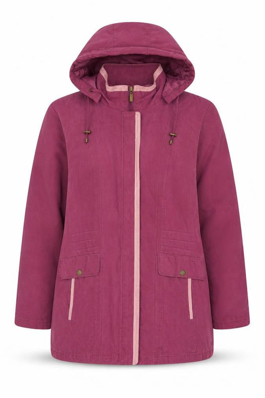 Bonmarché Women's Pink XL Parka Jacket Hoodie