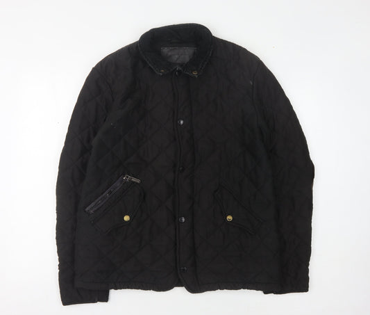 Feraud Men's Black Quilted Jacket M Casual