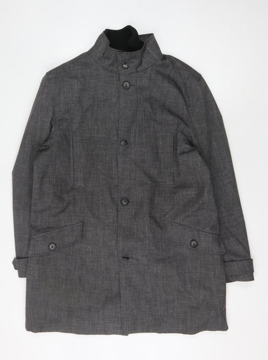 Rocha John Rocha Men's Grey Coat L Stand-Up Collar