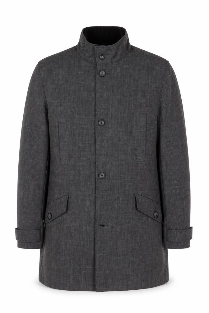 Rocha John Rocha Men's Grey Coat L Stand-Up Collar
