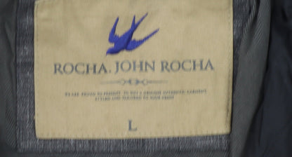 RJR.John Rocha Men's Grey Coat L Stand-Up Collar