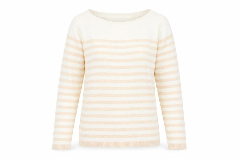 Gap Women Beige Striped Pullover Jumper M