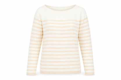 Gap Women Beige Striped Pullover Jumper M