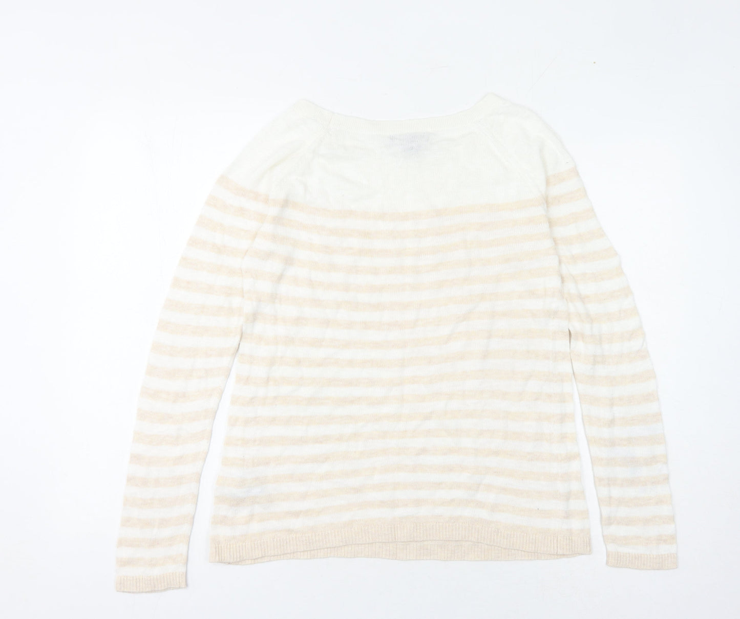 Gap Women Beige Striped Pullover Jumper M