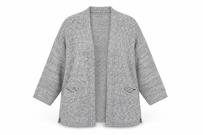 Mango Women's Grey Open Front Cardigan, Size S, Long Sleeve