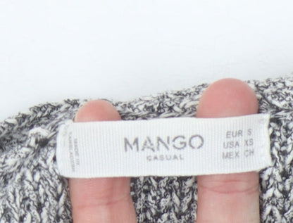 Mango Women's Grey Open Front Cardigan, Size S, Long Sleeve