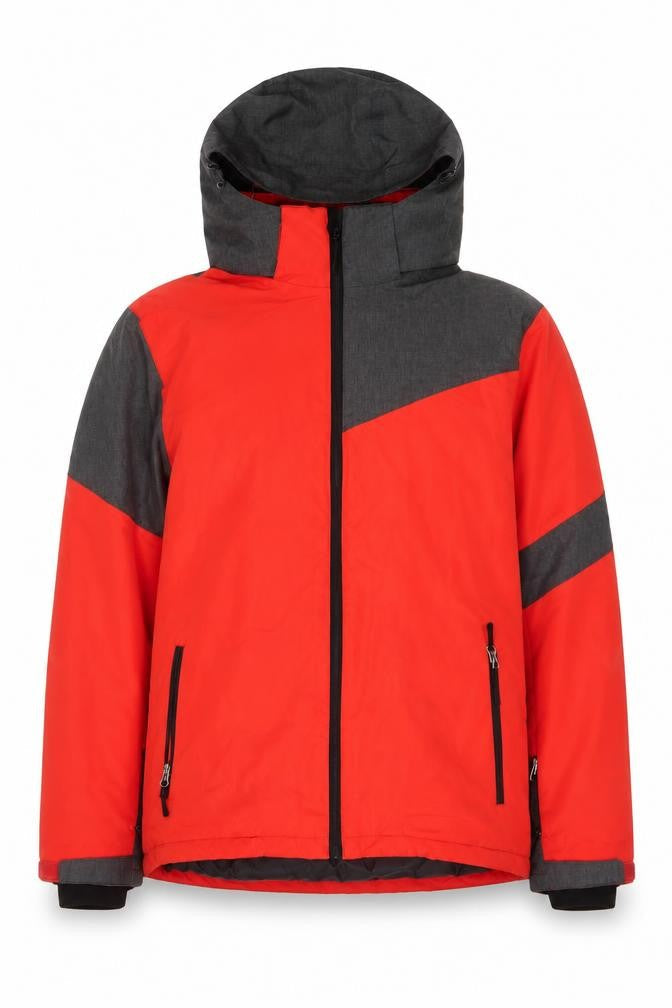 Crane Men's Red Puffer Jacket, Size M, Hooded, Casual