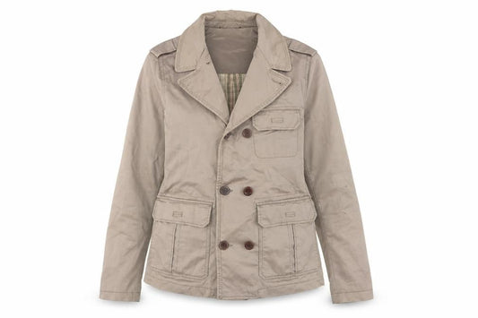 Mango Beige Unisex Jacket XS Double-Breasted Casual