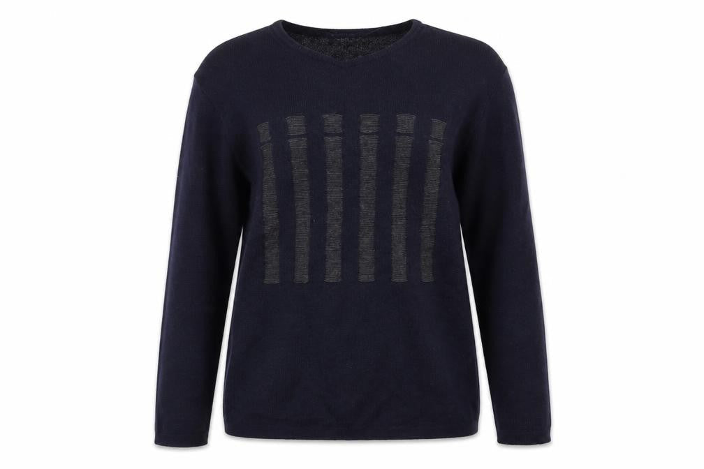 Nigel Hall Unisex Blue V-Neck Wool Pullover Jumper M