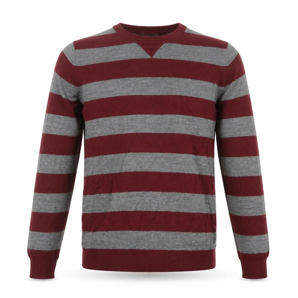 New Look Men’s Red Striped Acrylic Pullover Jumper M