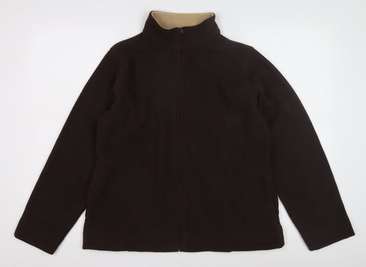 EWM Women’s Brown Fleece Jacket M Winter Zip