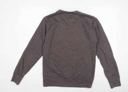VLBT Men's Brown Graphic Pullover Sweatshirt