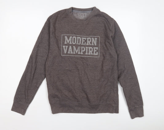 VLBT Men's Brown Pullover Sweatshirt - Graphic Print
