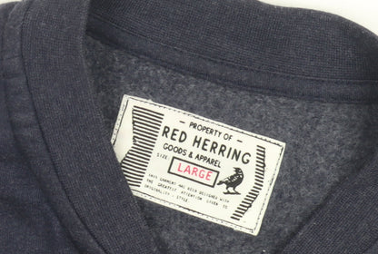 Close-up detail of Red Herring Men's Blue Cotton Basic Jacket, Large