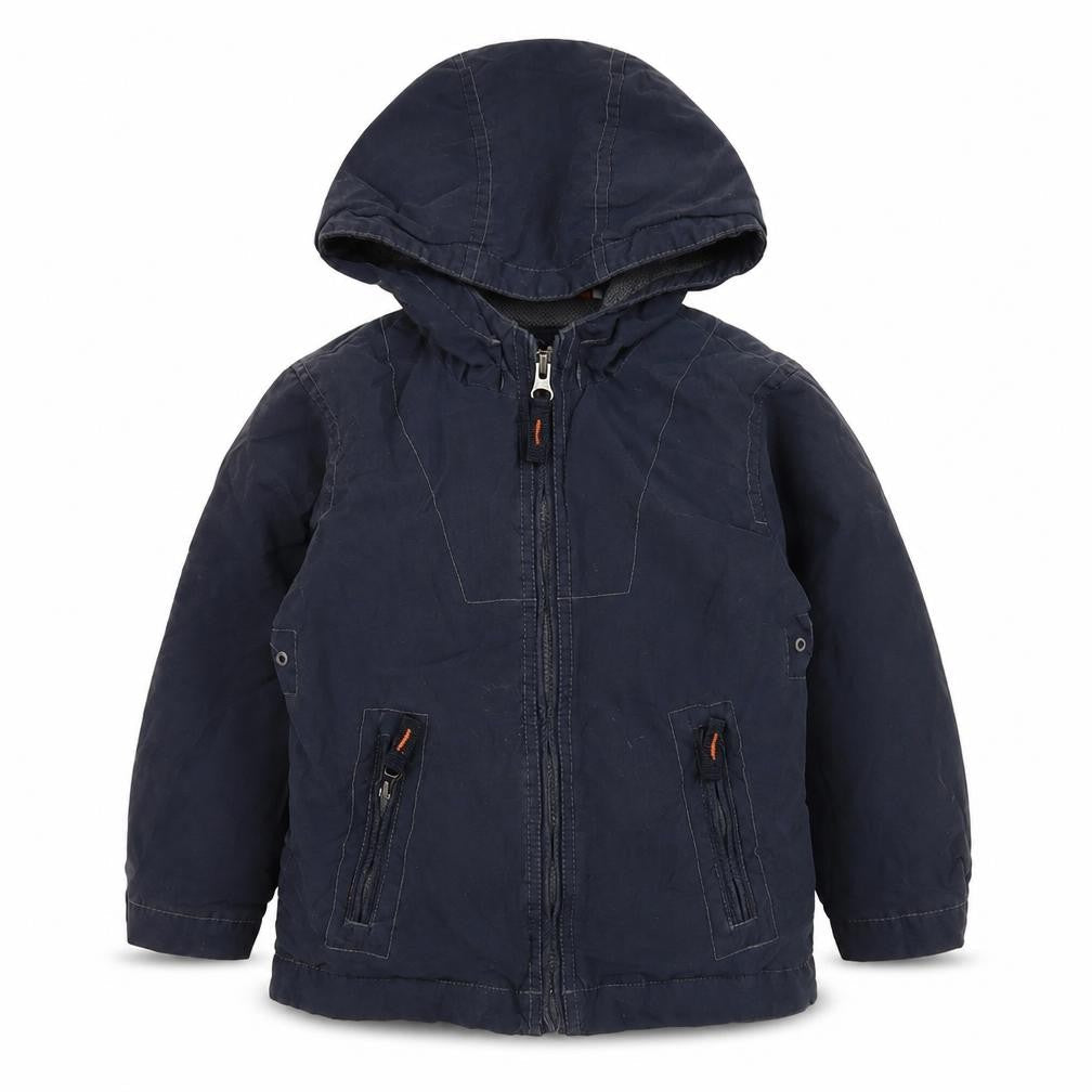 Gap Boys Blue Parka Jacket 2-3 Years Hooded Zipped Pockets