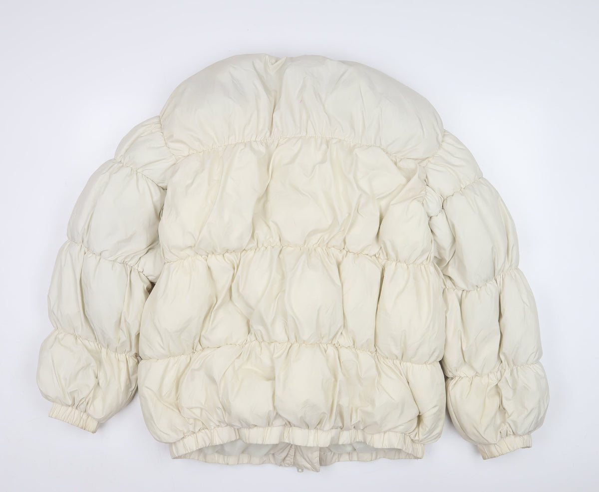 PrettyLittleThing Women's Ivory Puffer Jacket Size S
