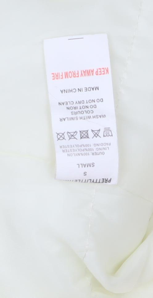 PrettyLittleThing Women's Ivory Puffer Jacket Size S