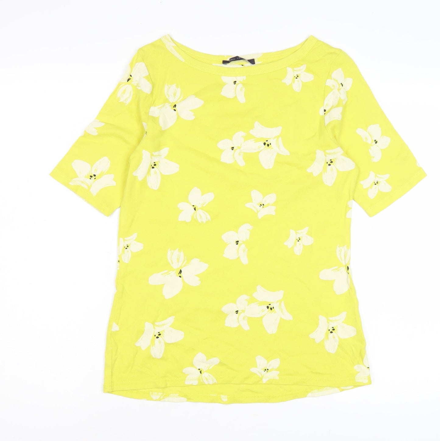 Marks and Spencer Women's Yellow Floral Top Size 14