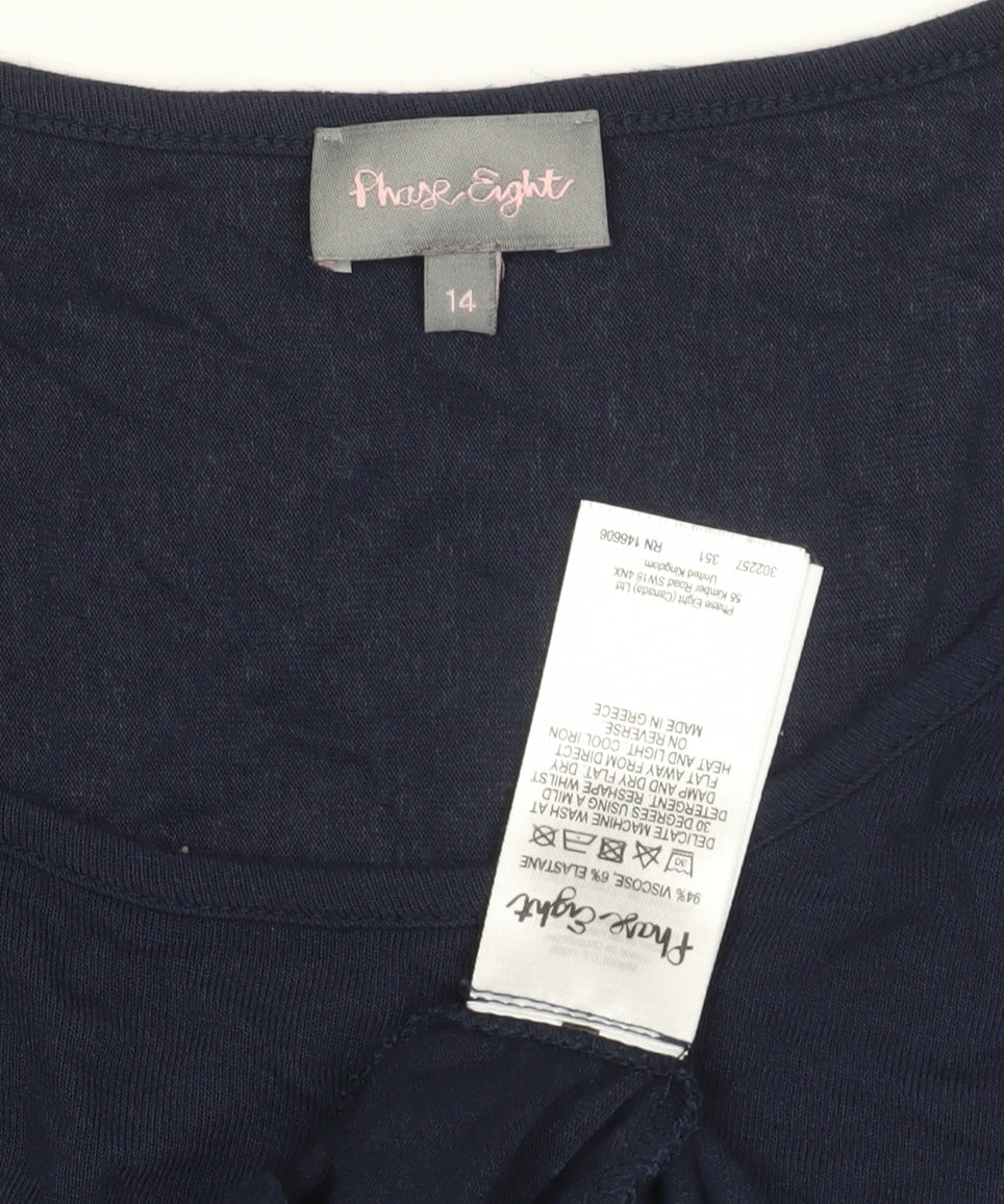 Phase Eight Women’s Blue Tunic Size 14 Round Neck