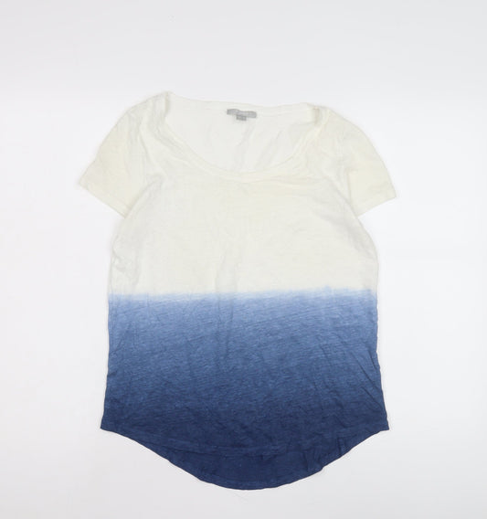 Pure Unisex Adults White Blue Colourblock T-Shirt M