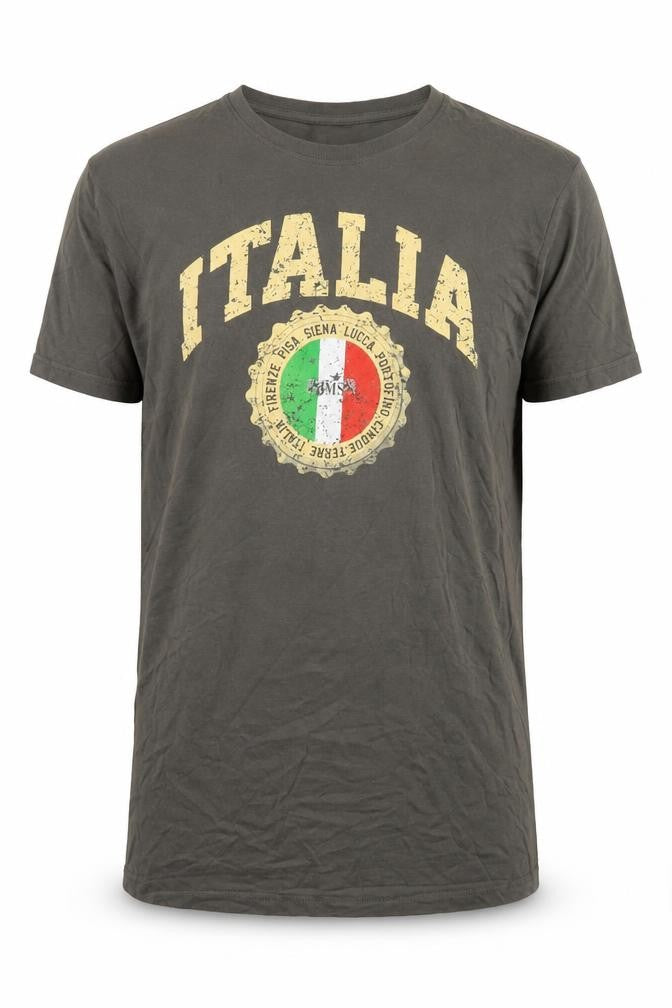 Zeus Men's XL Grey Italian Graphic T-Shirt