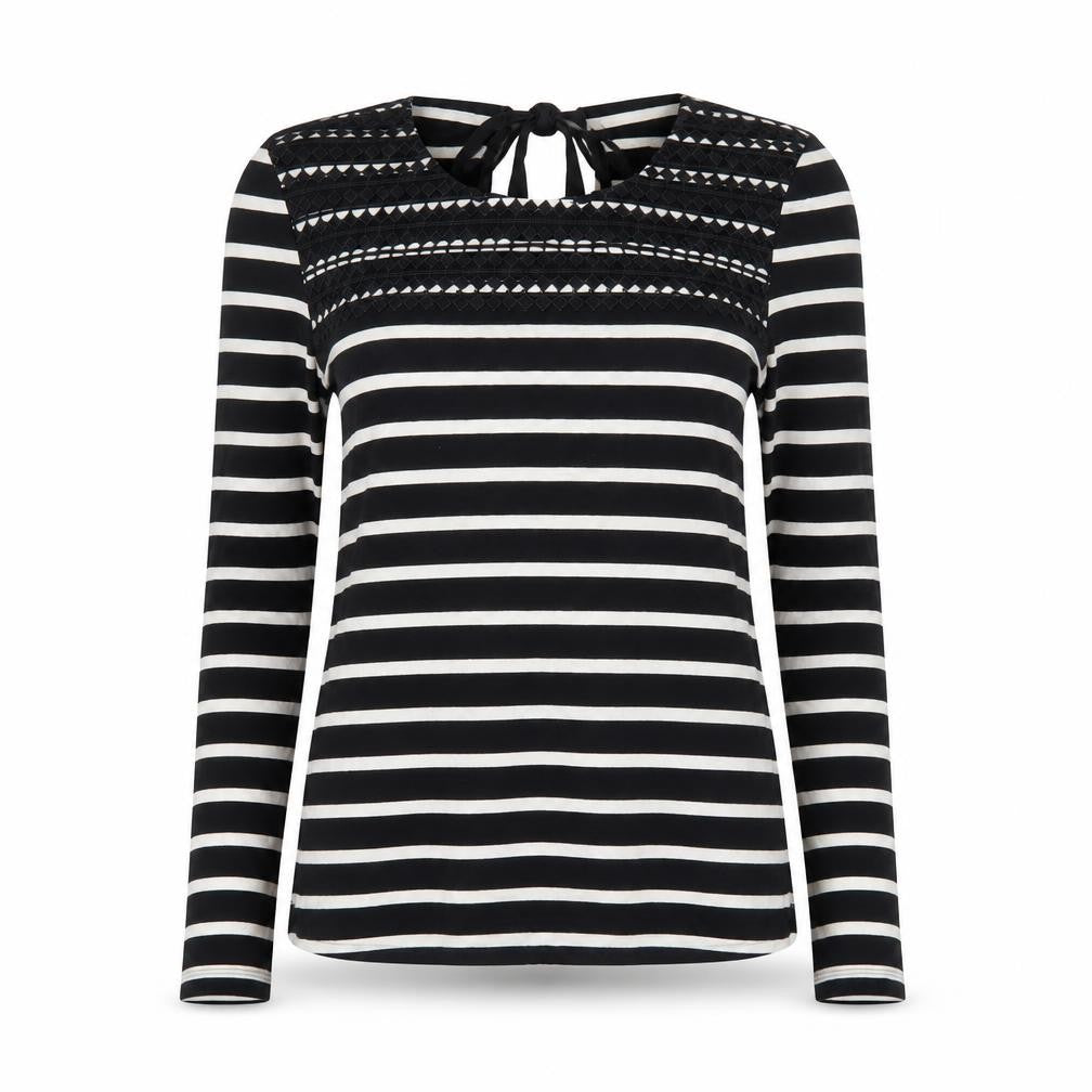 Oasis Women’s Black Striped Blouse, Size M